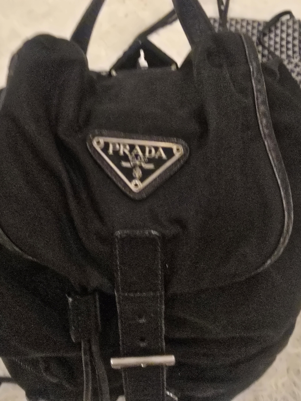 Prada Black Nylon Drawstring Backpack - Picture 2 of 16